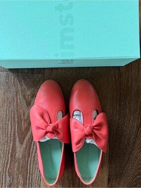 Coral Bow Slip-On Flats